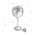 Wineglass with fish